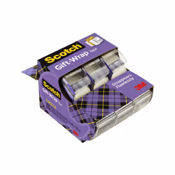 Scotch Gift Wrap Tape  3 Rolls  The Go-To Tape for the Holidays  3/4 x 300 Inches  Dispensered (311)