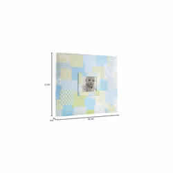MCS Expandable 10-Page Baby Scrapbook Album with Photo Opening Cover and 12 x 12 Inch Pages  13.5 x 12.5 Inch  Baby Blue Quilt