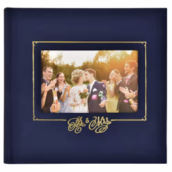 MCS MBI 860157 Mr. & Mrs. Wedding Photo Album 8.5 x 8.5 Navy