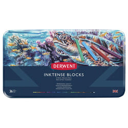 Derwent Inktense Blocks 36 Tin  Set of 36  8mm Block  Soft Texture  Watersoluble  Ideal for Watercolor  Drawing  Coloring  Crafts and Painting on Pape