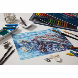 Derwent Inktense Blocks 36 Tin  Set of 36  8mm Block  Soft Texture  Watersoluble  Ideal for Watercolor  Drawing  Coloring  Crafts and Painting on Pape