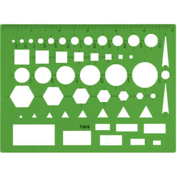 Westcott T-816 All-Purpose Technical Drawing Template  Plastic Shape Template Tool  Green  4.5 by 6 In