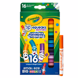 Crayola Washable Pip Squeaks Skinnies Markers  16 Count  School Supplies  Gifts for Boys and Girls