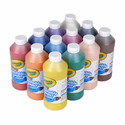 Crayola Washable Paint (12ct) Bulk Paint Set for Kids Nontoxic Paint Kids Craft Supplies Teacher Classroom Must Have 16 ...