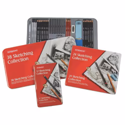 Derwent 34306 Drawing and Sketching Mixed Media Set with Accessories, Set of 24, Professional Quality, Multicolor