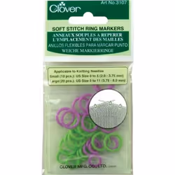 Clover Soft Stitch Ring Markers  Multicoloured  5"" Height  2.6"" Length  0.2"" Width
