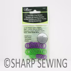 Clover Soft Stitch Ring Markers  Multicoloured  5"" Height  2.6"" Length  0.2"" Width