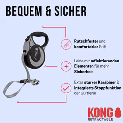 Alcott Kong Ultimate Retractable Dog Leash  Extra Large  Blue  16' Long