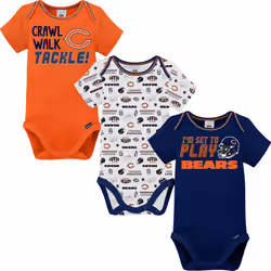 Gerber Unisex Baby Baby Boys NFL 3 Pack Short Sleeve Onesie Bodysuit  Team Color  18 Months