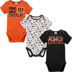 Gerber Unisex Baby NFL 3 Pack Short Sleeve Onesie Bodysuit  Team Color  18 Months