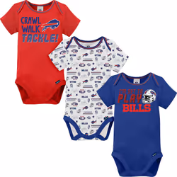 Gerber Unisex Baby Baby Boys NFL 3 Pack Short Sleeve Onesie Bodysuit Team Color 3-6 Months