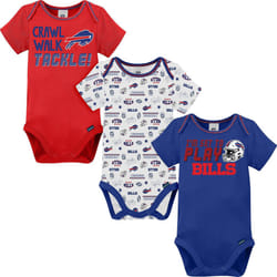 Gerber Unisex Baby Baby Boys NFL 3 Pack Short Sleeve Onesie Bodysuit  Team Color  6-12 Months