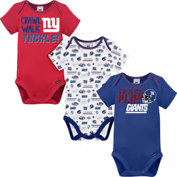 Gerber Unisex Baby Baby Boys NFL 3 Pack Short Sleeve Onesie Bodysuit  Team Color  18 Months