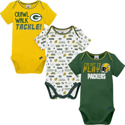 Gerber Unisex Baby Baby Boys NFL 3 Pack Short Sleeve Onesie Bodysuit  Team Color  3-6 Months
