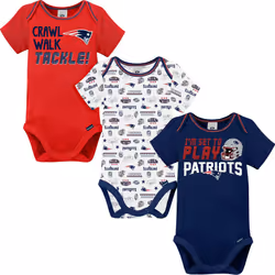 Gerber Unisex Baby Baby Boys NFL 3 Pack Short Sleeve Onesie Bodysuit  Team Color  18 Months
