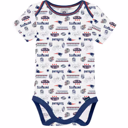 Gerber Unisex Baby Baby Boys NFL 3 Pack Short Sleeve Onesie Bodysuit  Team Color  18 Months