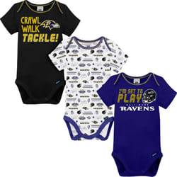 Gerber Unisex Baby Baby Boys NFL 3 Pack Short Sleeve Onesie Bodysuit  Team Color  3-6 Months