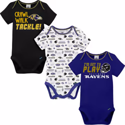 Gerber Unisex Baby Baby Boys NFL 3 Pack Short Sleeve Onesie Bodysuit Team Color 18 Months