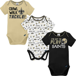 Gerber Unisex Baby Baby Boys NFL 3 Pack Short Sleeve Onesie Bodysuit  Team Color  0-3 Months