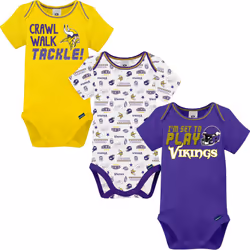 Gerber Unisex Baby Baby Boys NFL 3 Pack Short Sleeve Onesie Bodysuit  Team Color  18 Months