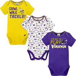 Gerber Unisex Baby Baby Boys NFL 3 Pack Short Sleeve Onesie Bodysuit  Team Color  18 Months