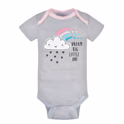 Gerber Baby Girl's 8-Pack Short Sleeve Onesies Bodysuits  Clouds  Preemie
