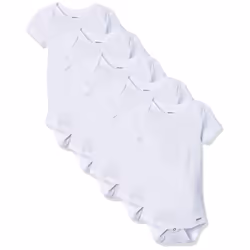 Gerber Baby 5-Pack Solid Onesies Bodysuits White 0-3 Months