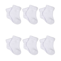 gerber Baby 6-Pair Sock  White  Preemie