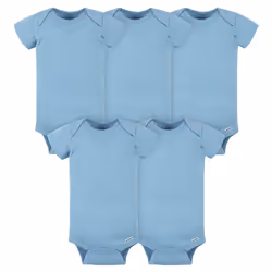 Gerber Baby 5-Pack Solid Onesies Bodysuits Blue 0-3 Months