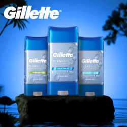 Gillette Antiperspirant and Deodorant for Men  Clear Gel  Cool Wave Scent  2.85 oz