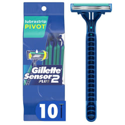 Gillette Sensor2 Plus Pivoting Head Mens Disposable Razors  10 Count (Pack of 3)