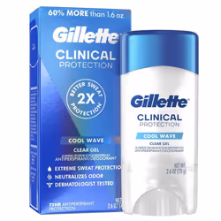 Gillette Clinical Clear Gel Cool Wave Antiperspirant and Deodorant for Men #1 Mens Clinical Brand 2.6 Oz