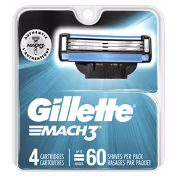 Gillette Mach3 Men's Razor Blades, 4 Blade Refills