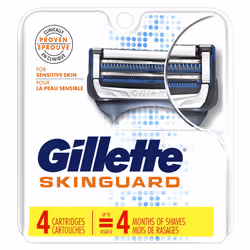 Gillette SkinGuard Men's Razor Blade Refill for Sensitive Skin, 4 Blade Refill