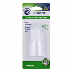 Brilliant Baby Finger Toothbrush - Silicone Gum Massager and Teether Brush for Babies and Toddlers - 3 Months Old and Up New ...