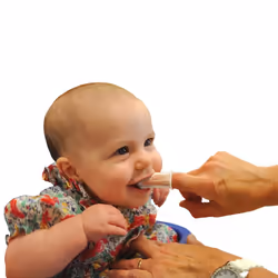 Brilliant Baby Finger Toothbrush - Silicone Gum Massager and Teether Brush for Babies and Toddlers - 3 Months Old and Up  Newborn Essentials for Clean