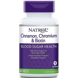 Natrol  Cinnamon, Chromium & Biotin  - 60 tabs