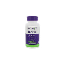 Natrol Biotin 10,000mcg Maximum Strength x 100 tablets (with 66mg Calcium) | For hair, skin & nails | Vegetarian