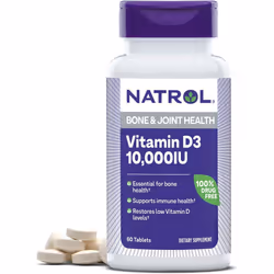 Natrol, Vitamin D3, Bone & Joint Health, 10,000 IU, 60 Tablets