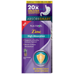 Zinc High Absorption, Natural Pineapple - 60 chewable tabs - 60 chewable tabs