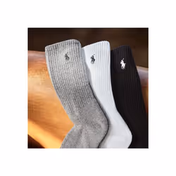 POLO RALPH LAUREN Men's Tech Low Cut Sock 3 Pair Pack  Gray Assorted  Mens Shoe Size 6-12