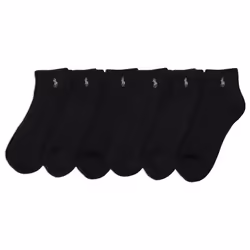 POLO RALPH LAUREN Men's Classic Sport Solid Socks 6 Pair Pack - Cushio