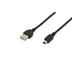 ASSMANN Electronic USB 2.0 A - Mini B, 1.8m USB cable USB A Mini-USB B Black