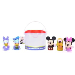 Mickey & Friends 6 Piece Bath Squirter Bucket Set. Bath Toys for Baby and Toddlers  Includes Organizer Bucket with Drainage to Store Your Bath time Wa