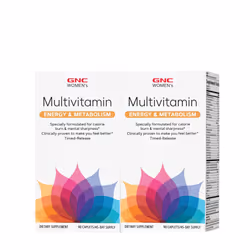 GNC Women's Ultra Mega Energy & Metabolism Multivitamin, 180 Caplets (2 Bottles of 90)