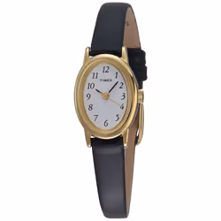 Timex Women's T21912 Cavatina Black Leather Strap Watch