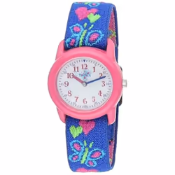 Timex Girls T89001 Time Machines Hearts & Butterflies Elastic Fabric Strap Watch