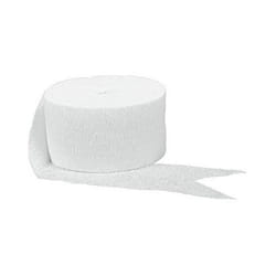 Premium Frosty White Crepe Paper Streamer - 81 ft (1 Pc) - Perfect for Birthdays  Weddings  and Events