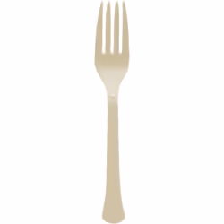 Amscan Vanilla Creme Premium Heavy Weight Plastic Forks Pack of 20  Party Supply  Full size