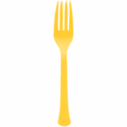 Amscan 801309 Premium Yellow Sunshine Plastic Forks  20ct